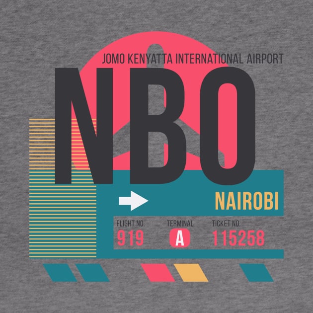 Nairobi (NBO) Airport Code Baggage Tag by SLAG_Creative